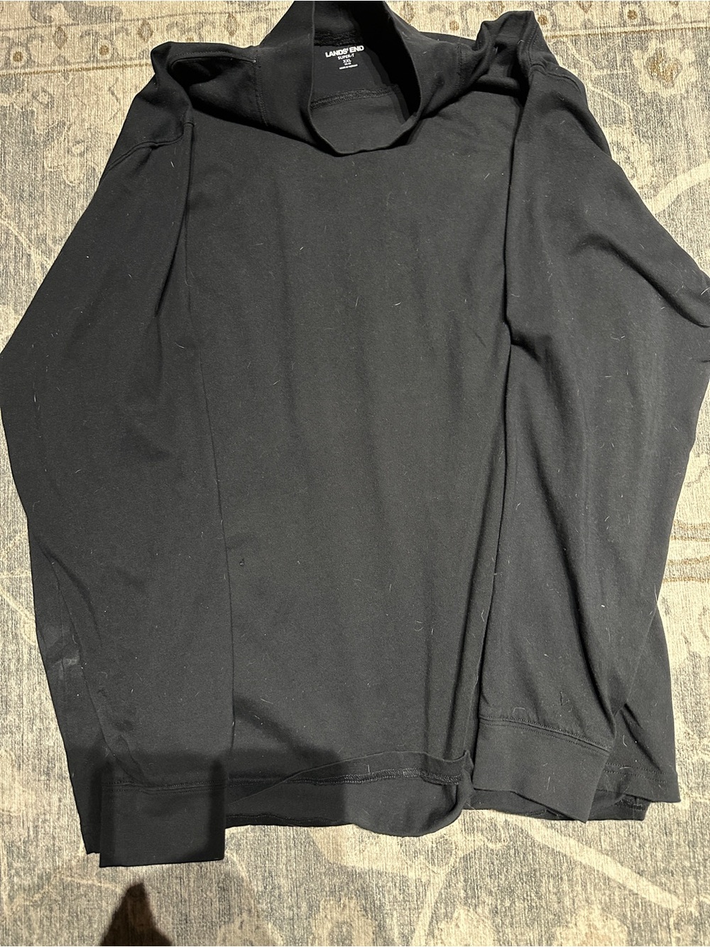 Lands' End Black Long-Sleeve Crew Shirt